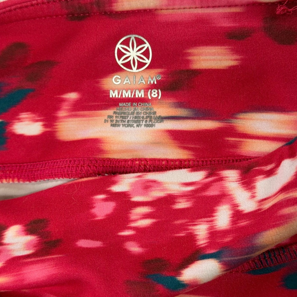 Gaiam Girls Red Floral Athletic Leggings with Pockets Size M 8 - Picture 6 of 6